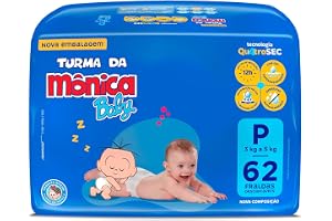 Fralda Turma da Mônica Baby Mega P 62 Unidades