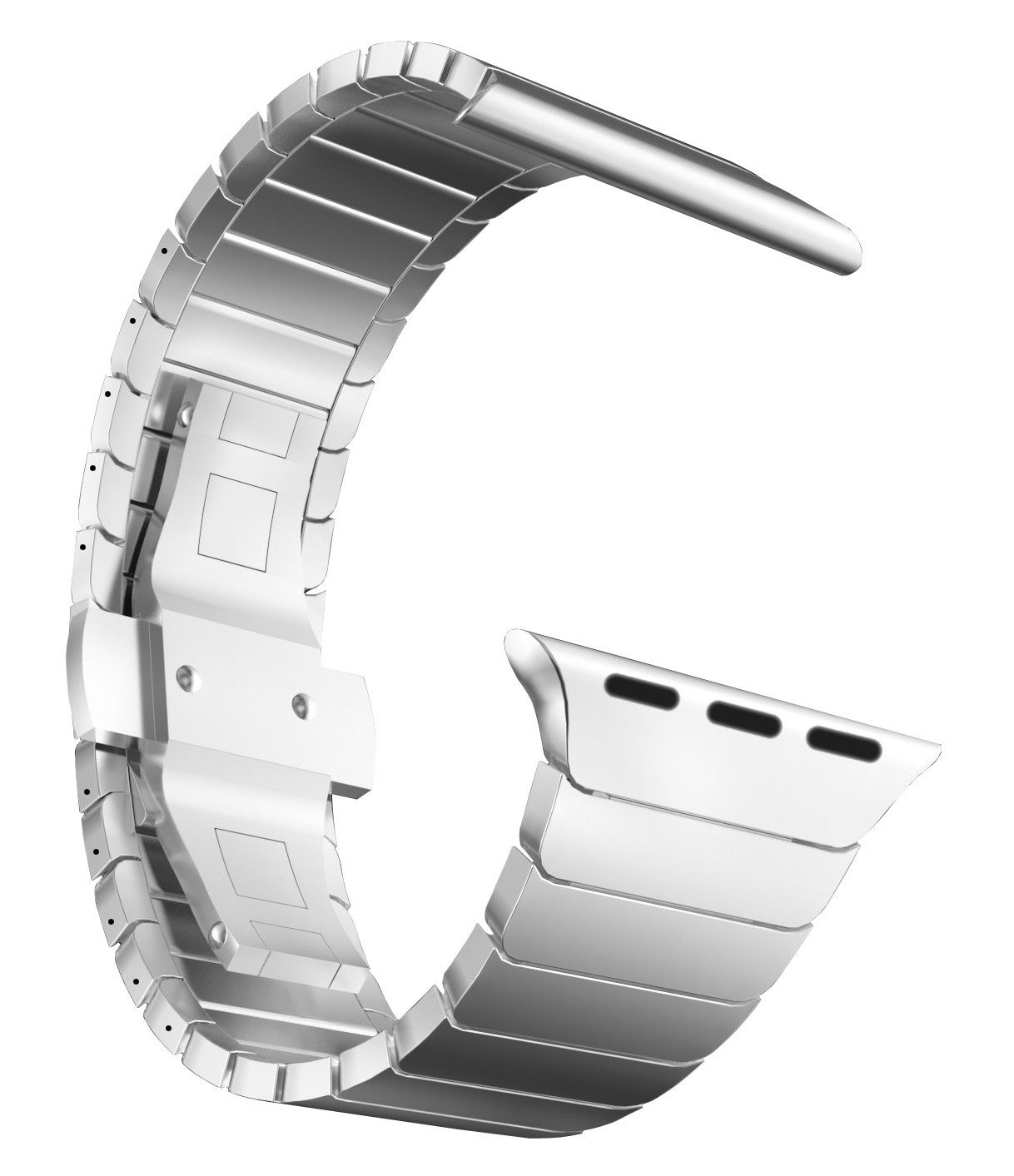 MaKTech Stainless Steel Metal Link Bracelet Band for Apple Watch Series 11/10/9/8/7,Ultra 3/2/1,SE 3/2/1 [2025] (46mm/45mm/44mm/49mm,Silver)