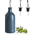 Sweejar Ceramic Olive Oil Dispenser Bottle, Opaque Oil Cruet Protects Oil to Reduce Oxidation, Suitable for Storage Oil, Vinegar, Coffee Syrups & Other Liquids, Pack of 1, 15.5 Fl Oz (Fog Blue)