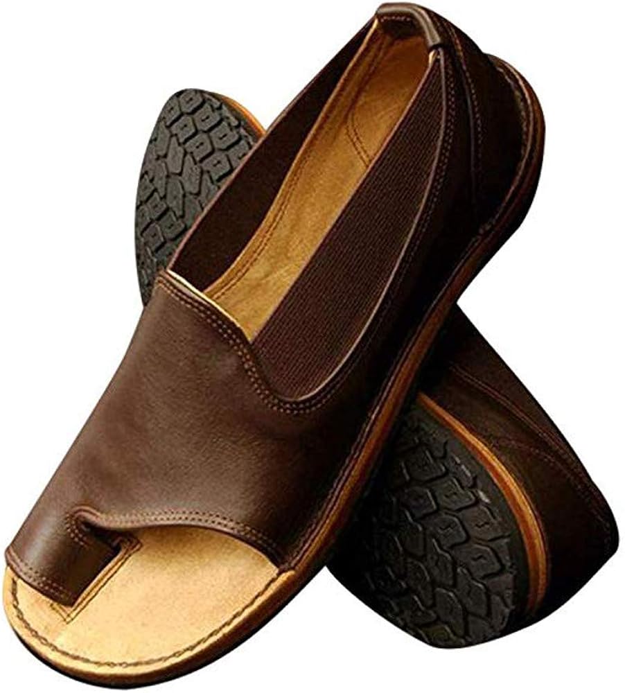 faux leather slide sandals