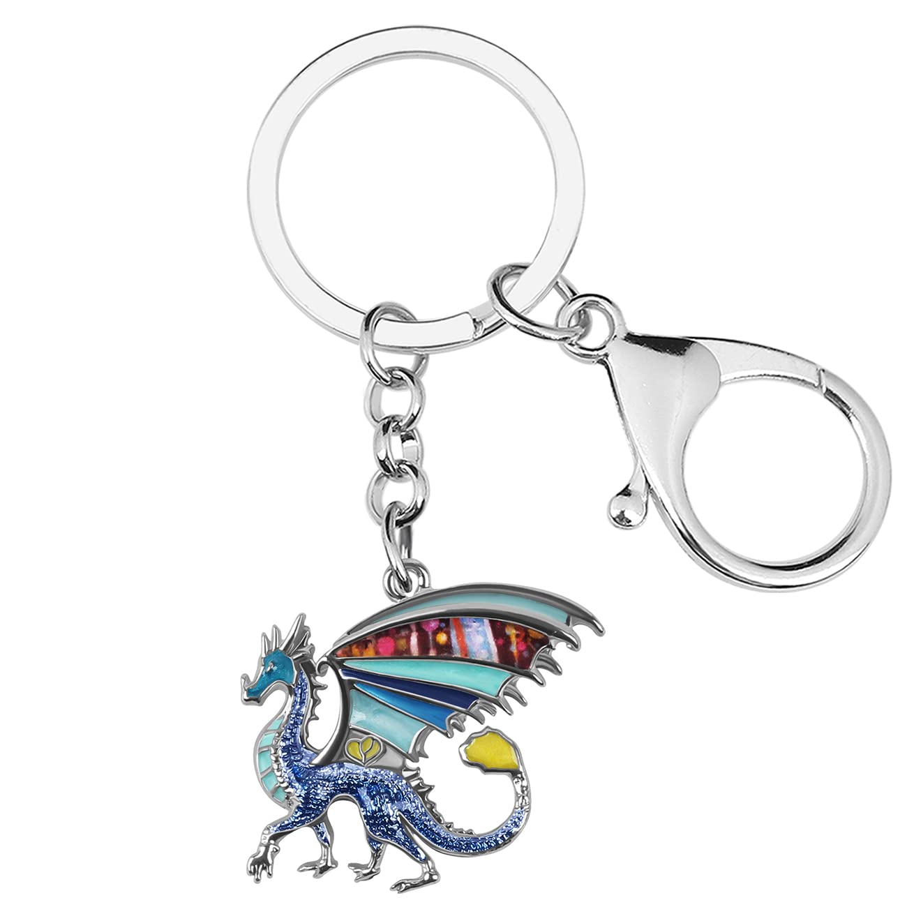 Enamel Alloy Dragon Keychain Fantasy Dinosaur Jewelry For Women Girls Bag Wallet Charm Gift