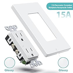 WEBANG Decorator Receptacle Outlet, Screwless Wall