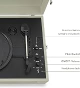Crosley Voyager Portable Turntable Bluetooth 3-Speed Suitcase Vinyl Player view 6