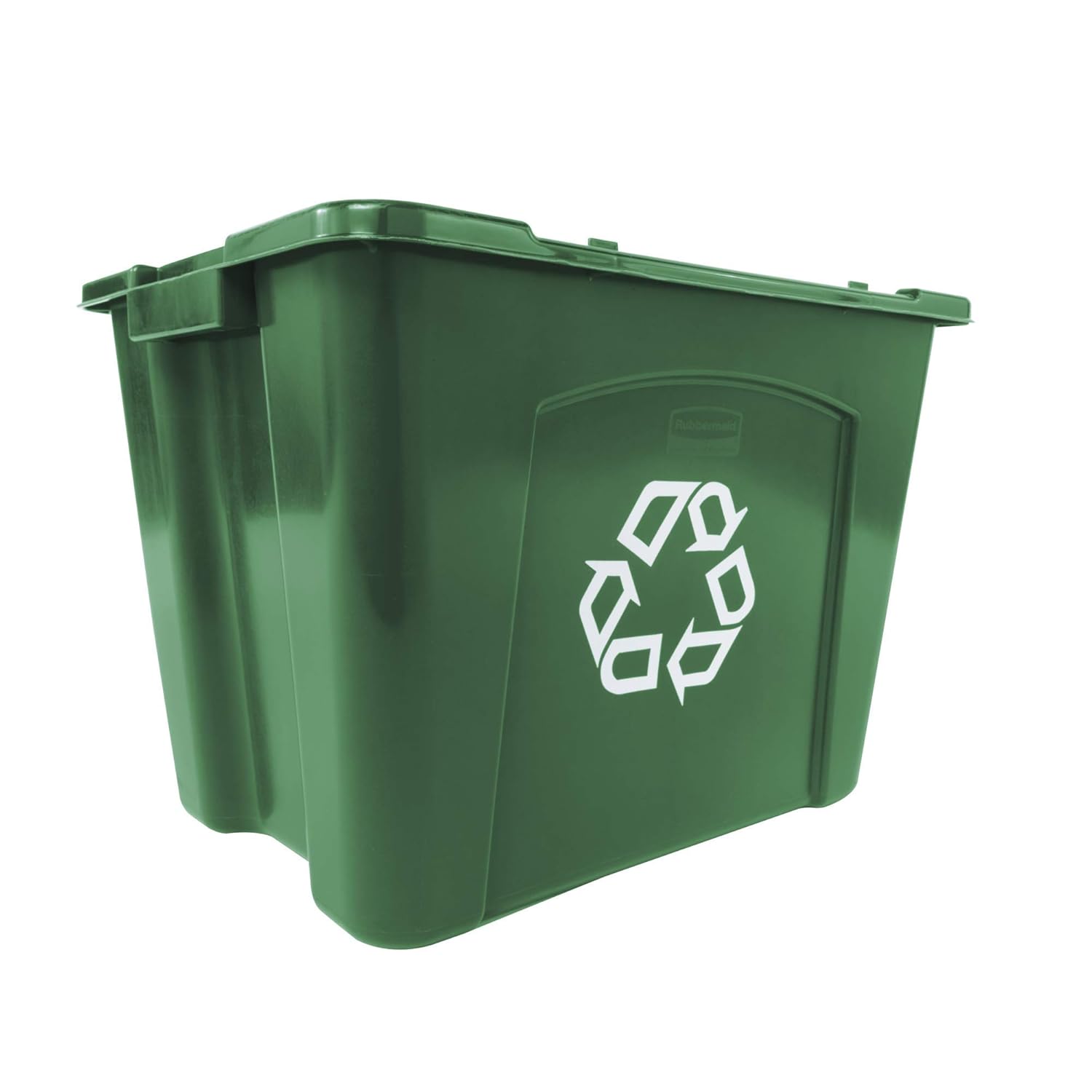 Rubbermaid Commercial Products FG571473GRN Stackable Recycling Box, 14 gal, Green (Renewed)