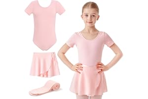 HiDance Ballet Leotards with Dance Skirt and Ballet Tights for Girls Toddler Dance Dress Outfit Combo