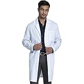 Cherokee Long Lab Coat for Men with Front Button Closure, 3 Pockets & Center back length 38" CK412