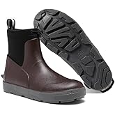 Lezzglt Deck Boots For Men Anti-Slip, Waterproof Ankle Rain Boots, Rubber Outdoor Fishing Footwear, Chelsea Garden Work Water Shoes, Size 6.5-12