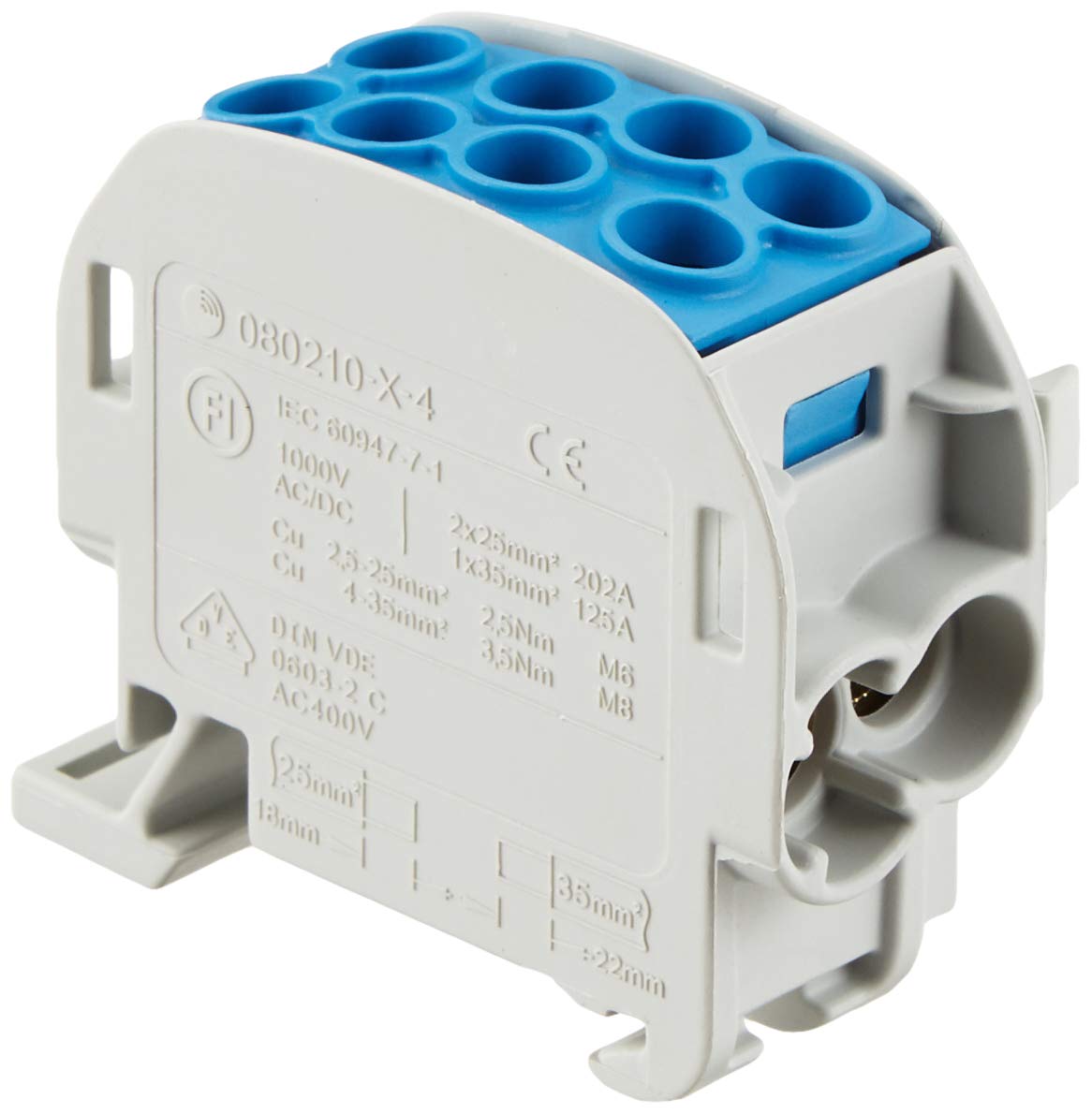H-Approx.Small 35mm2 1-pin 400V Blue, 2 x 35mm2 and 2 x 25mm2