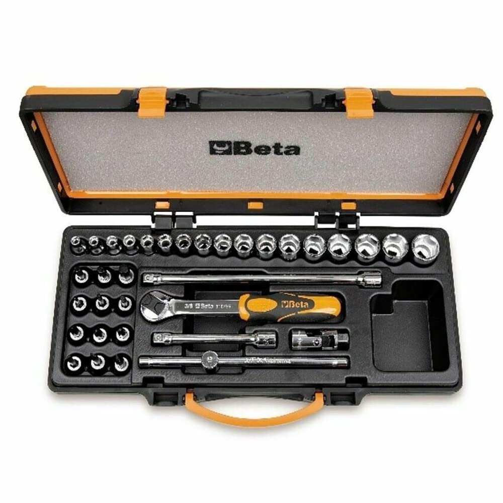 Beta 900/C29 29 Piece Sockets, Socket Drivers, Extension Bars, T-Handle and Reversible Ratchet Assortment in case