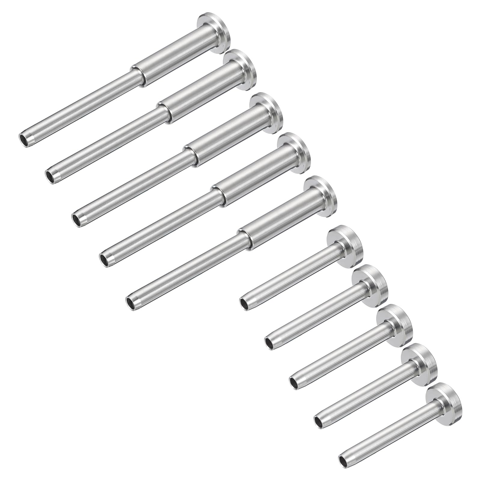 uxcell 10 Pairs Invisible Cable Railing Kit, 1/8" Swage Tensioner and Terminal Hidden, T316 Stainless Steel Cable Railing Hardware for 2"x2", 4"x4" Wood/Metal Posts, Silver