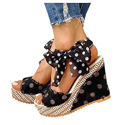 ZBYY Womens Wedge Sandals Open Toe Tie Lace Up