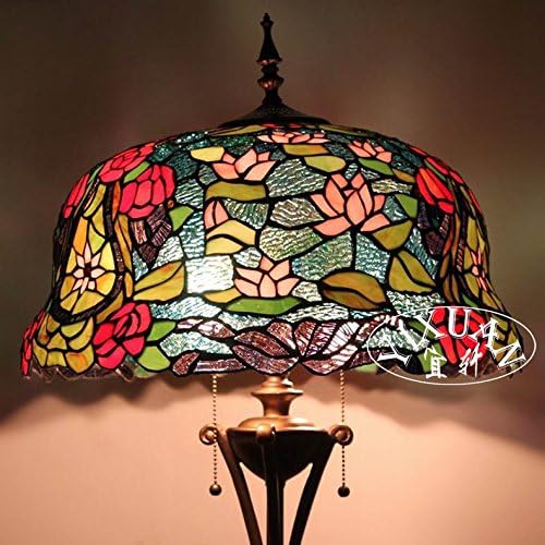 Edward Tiffany 18-Inch European classic luxury villa apartment Lotus floor lamp, living room den office lighting Cafe floor lamps