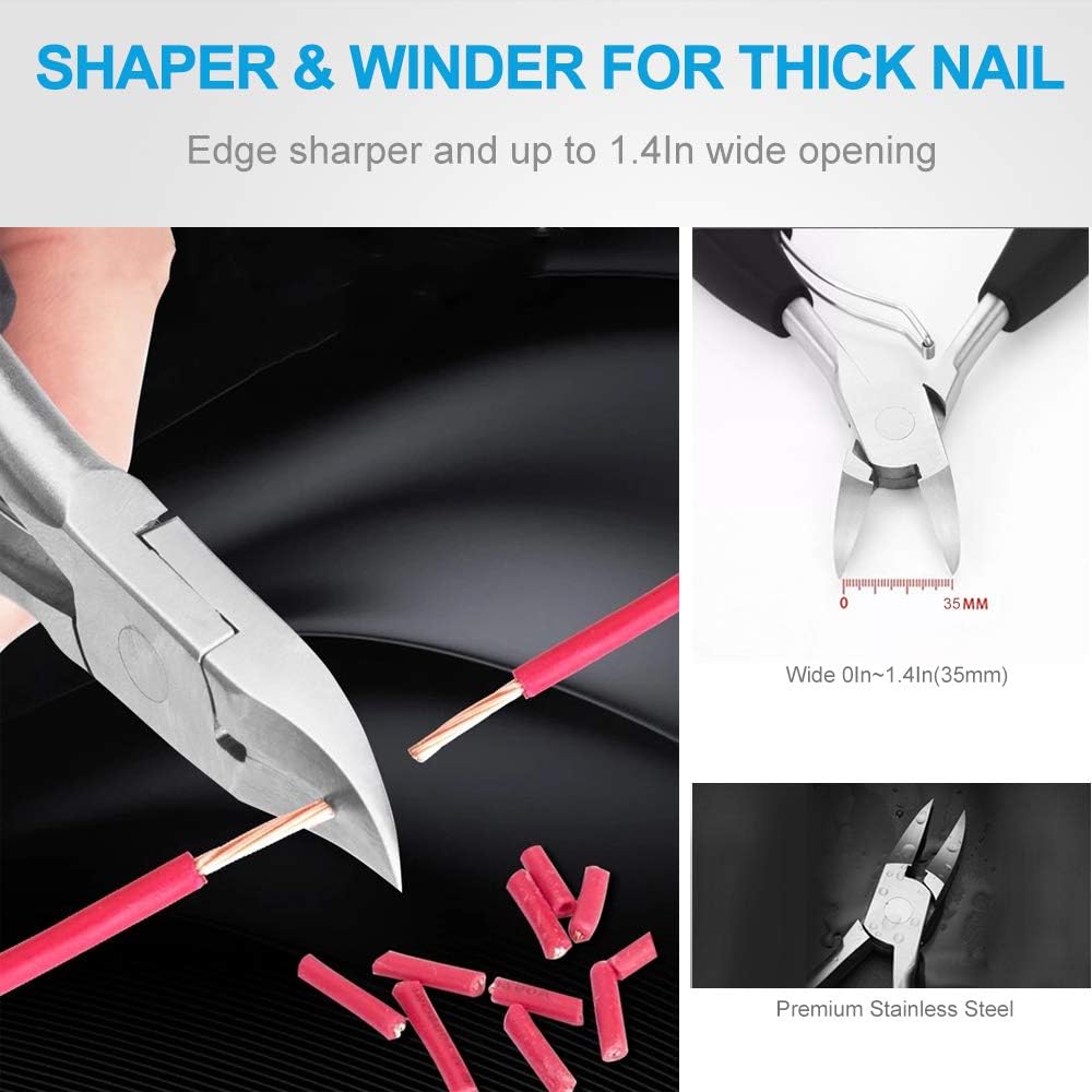 4PCS Toe Nail Clipper for Ingrown or Thick Toenails,Toenails Trimmer and Professional Podiatrist Toenail Nipper for Seniors with Surgical Stainless Steel Sharp Blades Soft Grip Handle Wanmat: Health & Personal Care