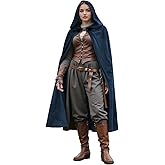 HOMELEX Renaissance Hooded Cloak Halloween Medieval Costume Cosplay Short Cape for Men and Women