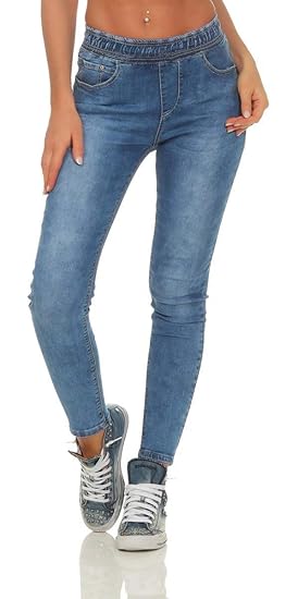Fashion4Young 10802 Damen Jeans Hose Boyfriend Haremsjeans Haremsstyle Röhre Damenjeans Pants
