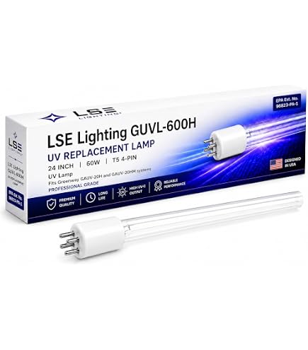 LSE Lighting GL609/4 UV Bulb – Compatible With UV 608 System, 30W Ozone-Type 185nm, 4-Pin Flat Base, 15,000-Hour Long-Life Replacement