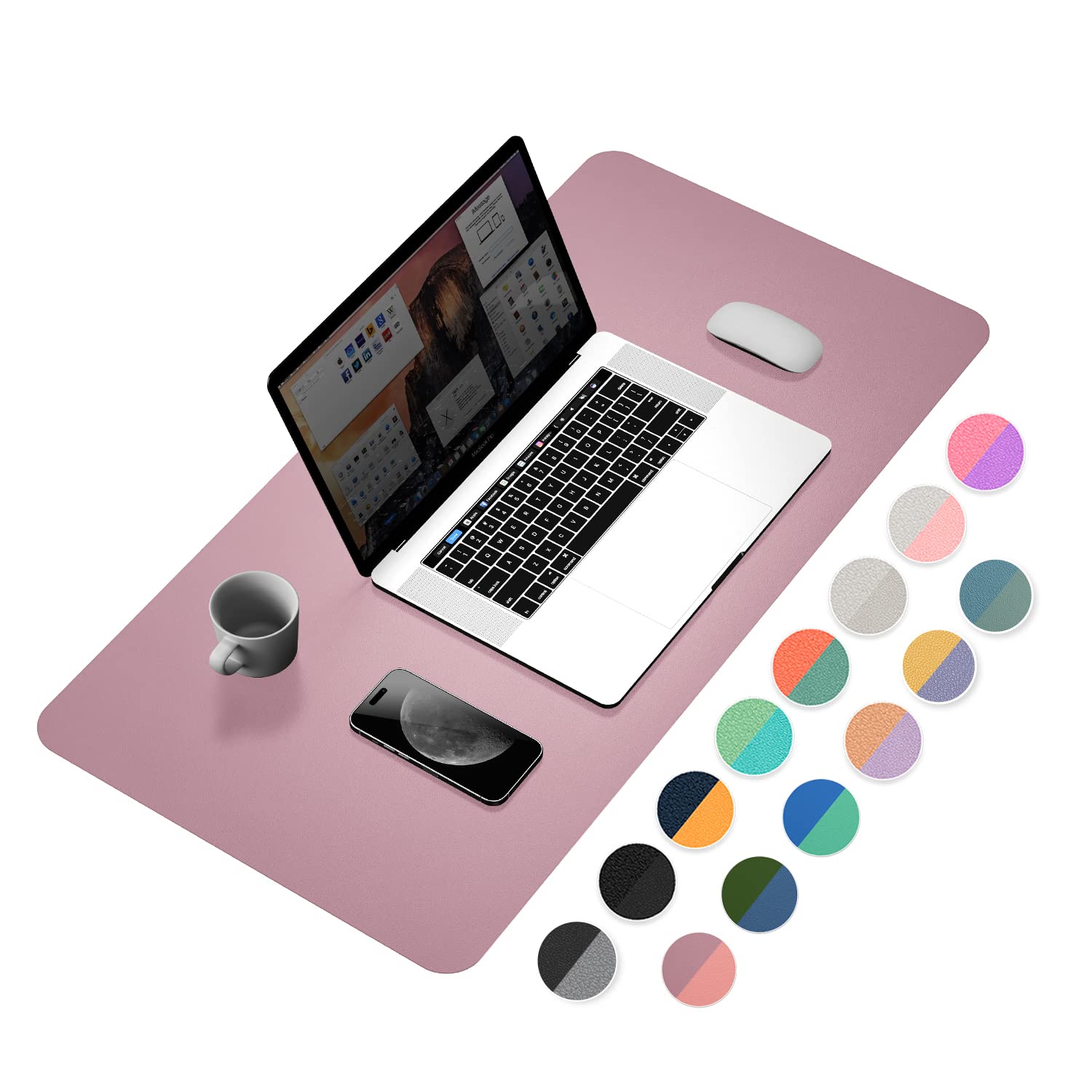 Photo 1 of YSAGi Desk Pad, Desk Mat, Dual-Sided Desk Pad, 31.5" x 15.7" Laptop Leather Desk Pad Protector
