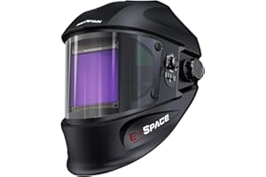 ARCCAPTAIN Auto Darkening Welding Helmet with Side View, 180° Panoramic View, 1/1/1/1 True Color Large Viewing Welding Hood w