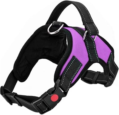 FYY Dog Harness No Pull Breathable Adjustable Reflective Vest with Handle Purple