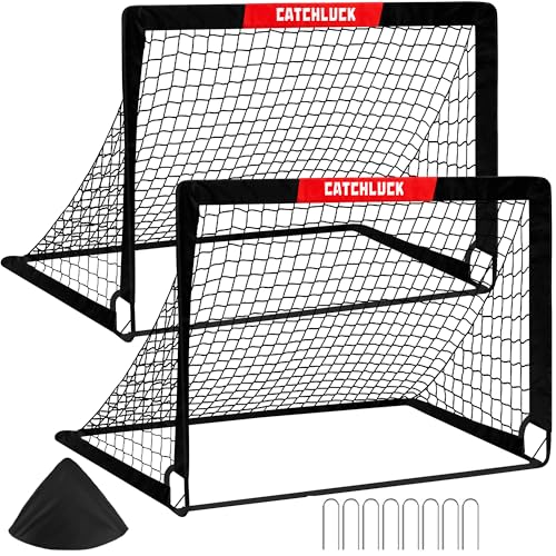 CATCHLUCK Football Goal for Kids, Pop Up Football Goal Set, Portable Garden Training Goal, Indoor Outdoor Football Net with Target and Carry Bag
