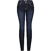 2LUV Women's Stretchy 5 Pocket Dark Denim Skinny Jeans Back to School Junior Clothing Apparel Medium Blue 13