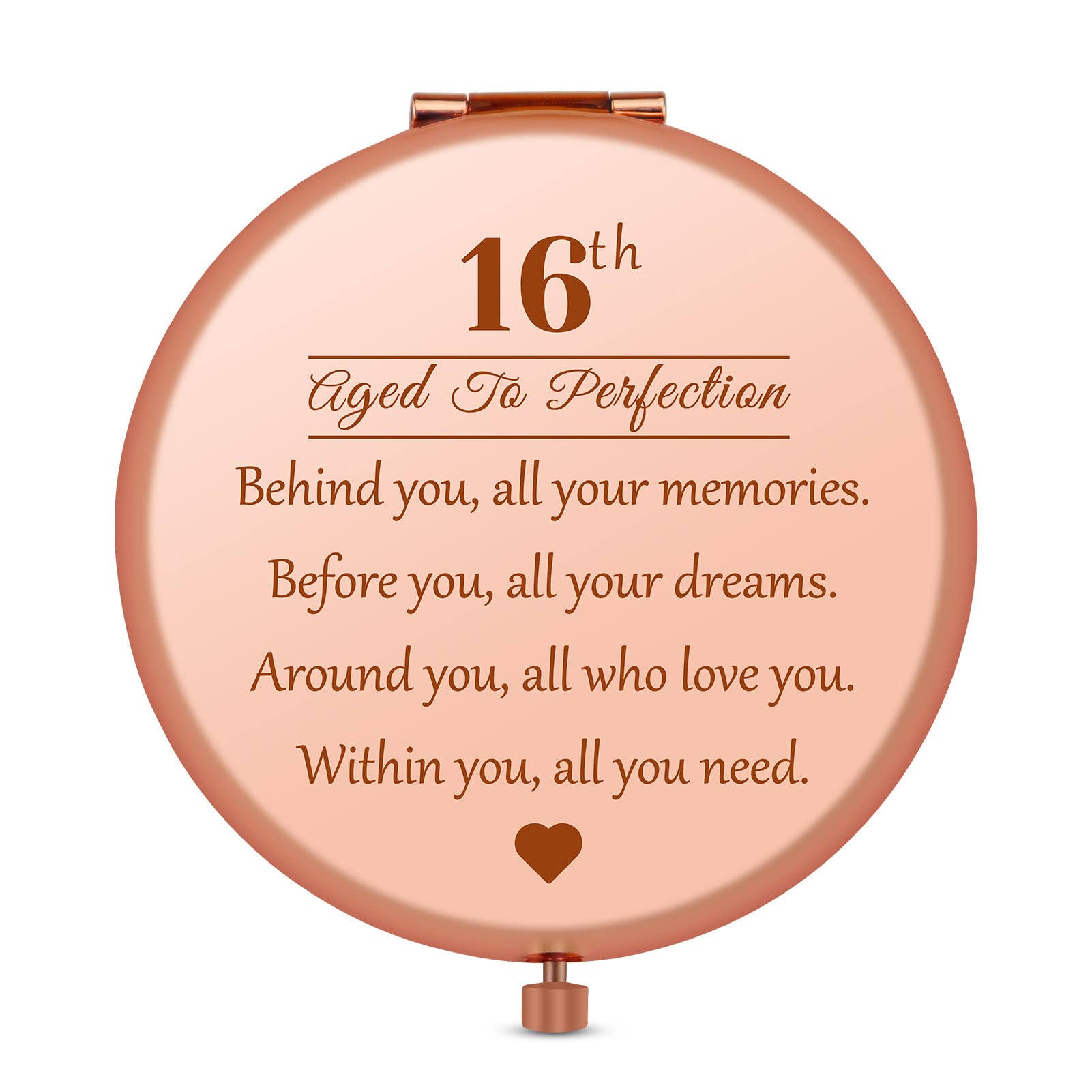 Jielahua 16 Year Old Girl Birthday Gift, Sixteen Birthday Gift for Girls Teens, Compact Makeup Mirror, Happy 16th Birthday for Best Friends Sister Daughter, Sweet 16th Gifts for Girls