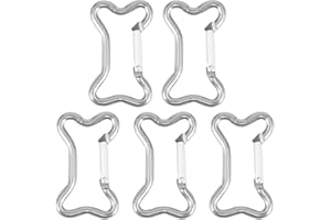 5Pcs Bone Shape Spring Snapping Clip Metal Keychains Buckle Backpacks Carabiner Dog Chain Buckle Connectors AntiRust Chain Cl
