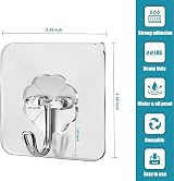 PAIDASHU Self Adhesive Hooks 25 Pack Heavy Duty 10 KG Nail Free Hangers view 3