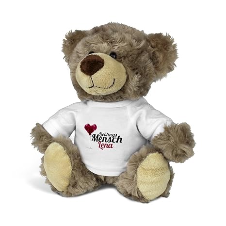 PrintPlanet® Teddybär mit Namen Lena - Kuscheltier Teddy mit Design Lieblingsmensch