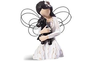 SIGUEJOR Loss of Dog Sympathy Gift, Dog Memorial Gifts, Angel Figurine, Remembrance Keepsake, Pet Sympathy Gift(Black)