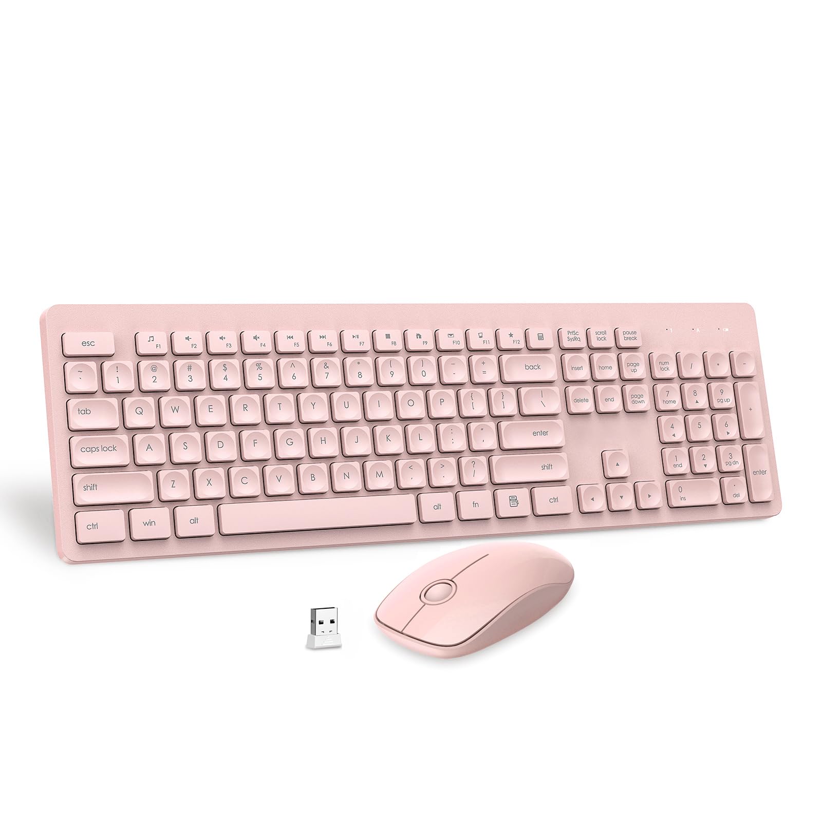 Photo 1 of Wireless Keyboard and Mouse Comb, VEILZOR 2.4G Ultra-Slim USB Keyboard Mouse Set, Water-Dropping Keycaps, 12 Shortcuts, Wireless Keyboard for PC Laptop Windows XP/7/8/10, Vista, Mac, Pink