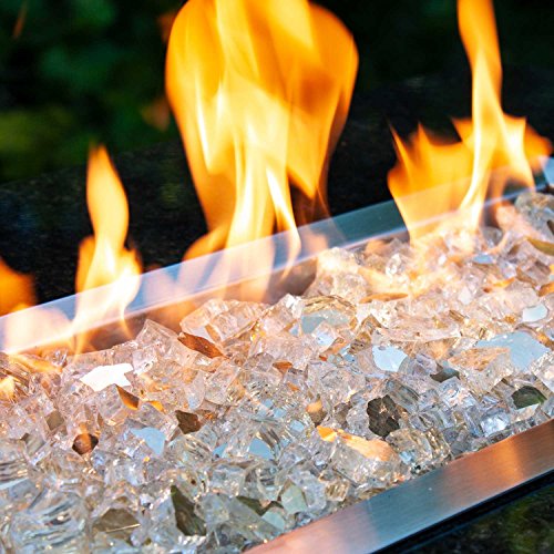 High Luster, 1/2" Reflective Tempered Fire Glass in Sunstorm Gold, 10 Pound Jar, by Celestial Fire Glass - Thumbnail 4