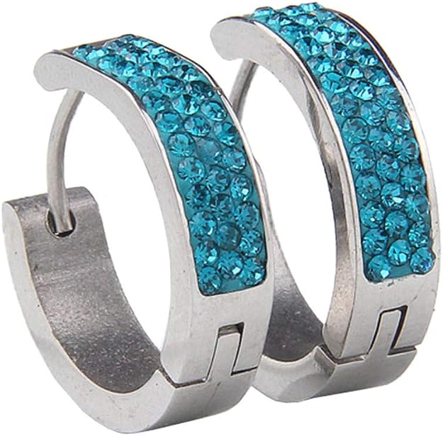 Mnory Women's Earrings Nickel Free Round Swarovski Earrings Girls Shiny