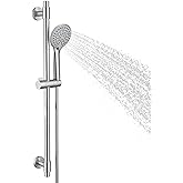 YSNOL Adjustable Shower Slide Bar with 5-Function Handheld Shower Head, Stainless Steel Grab Slide Bar Combo with Extra Hose 