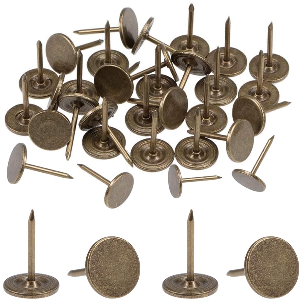 Photo 1 of 100pcs Upholstery Thumb Tacks for Wall,7/16 Inch Wood Thumb Tacks,Upholstery Tacks Decorative for Wood,Sofa, Door, Jewelry Box (Bronze)