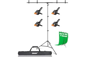 EMART 8.5 x 5ft T-Shape Portable Backdrop Stand, Background Support System Adjustable Photo Back Drop Holder for Party, Photo