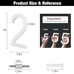 6 Inch Floating House Number,Self-adhesive House