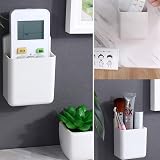 Vilgftyiet Remote Control Wall Mounted Holder - White ABS Organizer view 5