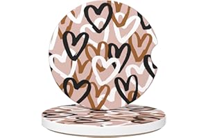 Car Cup Holder Coaster, Car Coasters for Cup Holders, 2 Pack Universal Anti Slip Insert Absorbent Ceramic Car Coaster with A 