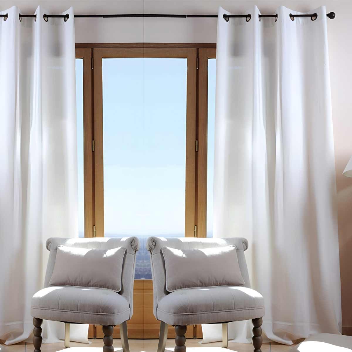 Stof - Duo Blackout Curtain Plain Cotton Ecru 240 x 135 cm