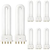 8Pcs FLS/E9W 6400K 2G7 Base Camping Lantern Bulb for Coleman Lantern, 4 Pin | Compatible with Rayovac F9w-1, F9W-2, Satco S8365, Kandolite 96500, CFSE/841, CFDS/E/841 and Ozark Trail