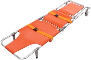 CILDON Rescue Stair Stretcher Chair, Load 350.53 Lbs Aluminum Alloy Foldable Chair Stretcher with 2 Wheels, EMS Stair Chair, for Hospitals, Firefighters, Ambulance Stretcher, Disabled