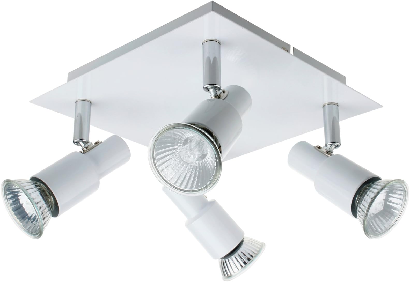 ROMKE Modern Square White 4 Way GU10 Ceiling Spotlight Adjustable Ceiling Kitchen Lights