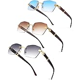 Pro Acme Rimless Rectangle Sunglasses for Men Women Hexagon Shade Eyewear Frameless y2k Glasses