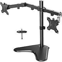 HUANUO Dual Monitor Stand for 13 to 32 Inch Screens, Free Standing Monitor Arm for 2 Screens Holds up to 17.6lbs, Fully Adjus