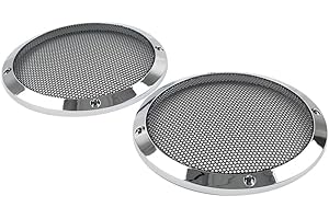 Lirun Motorbike Rear Grill Speaker 6.5" Lower Vented Mesh Cover Pak 2pcs for Harley Touring 1983-2022 2023 ABS Chrome