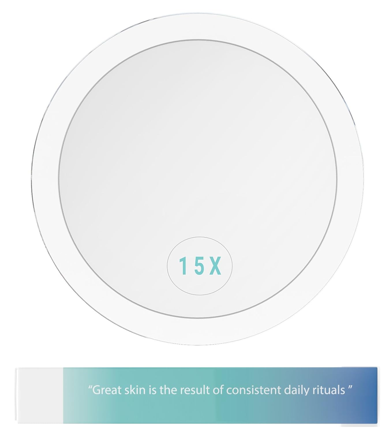 Essential Skin Solutions 15X Magnifying Mirror – Use for Makeup Application - Tweezing – and Blackhead/Blemish Removal – 6 Inch Round Mirror with Three Suction Cups for Easy Mounting : Beauty