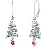 Lypic Christmas Earrings for Women 925 Sterling Silver Christmas Tree/Snowman/Snowflake/Penguin/Christmas Reindeer Dangle Earrings Winter Holiday Xmas Jewelry Birthday