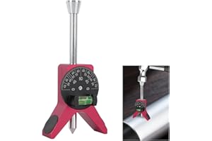 VAKPAT Pipe Center Finder, Pipefitter Tools w/Centering Head, Pipe Fitting Tools Center Finder Tool to Measure Pipe Diameter Over 0.5" and Up, 4" Y-Type Base Fitted with Adjustable Dial Bubble Protractor.