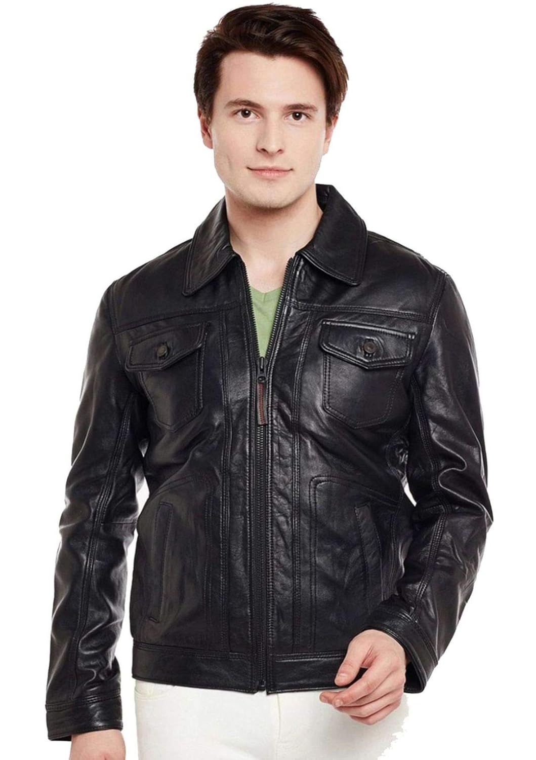 Buy NEW CHOICE Pure Genuine Leather Jacket for Men's_528 at Amazon.in